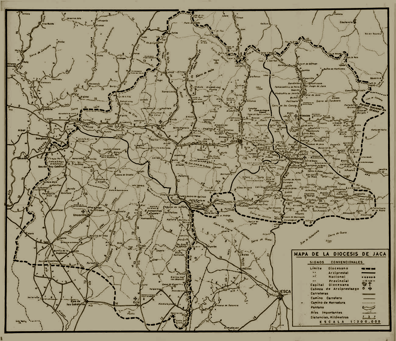 Mapa de la Diócesis de Jaca